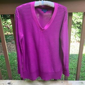 Tommy Hilfiger cotton pink and purple striped sweater